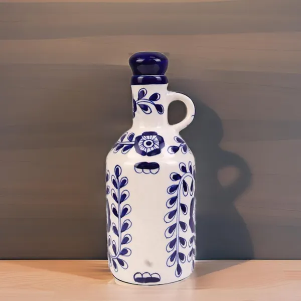Flowy_Flora_Ceramic_Oil_Dispenser_With_Lid_|_Oil_Bottle_For_Kitchen,_1_Litres,_Ink_Blue_And_White