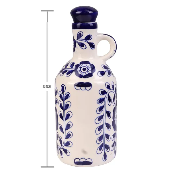Flowy_Flora_Ceramic_Oil_Dispenser_With_Lid_|_Oil_Bottle_For_Kitchen,_1_Litres,_Ink_Blue_And_White