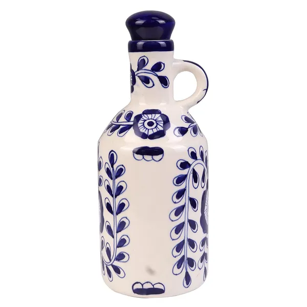 Flowy_Flora_Ceramic_Oil_Dispenser_With_Lid_|_Oil_Bottle_For_Kitchen,_1_Litres,_Ink_Blue_And_White