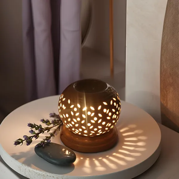 Handicrafts_Electric_Aroma_Diffuser|_Matki_Shape_Electric_Ceramic_Aroma_Oil_Diffuser_|_Electric_Diffuser_Burner_With_Electric_Bulb_And_Sandalwood_Oil_For_Room/Office_(Arm-Mb1)
