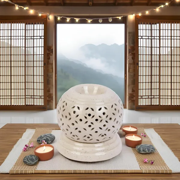 Handicrafts_Electric_Aroma_Diffuser|_Matki_Shape_Electric_Ceramic_Aroma_Oil_Diffuser_|_Electric_Diffuser_Burner_With_Electric_Bulb_And_Sandalwood_Oil_For_Room/Office_(Arm-Mb1)
