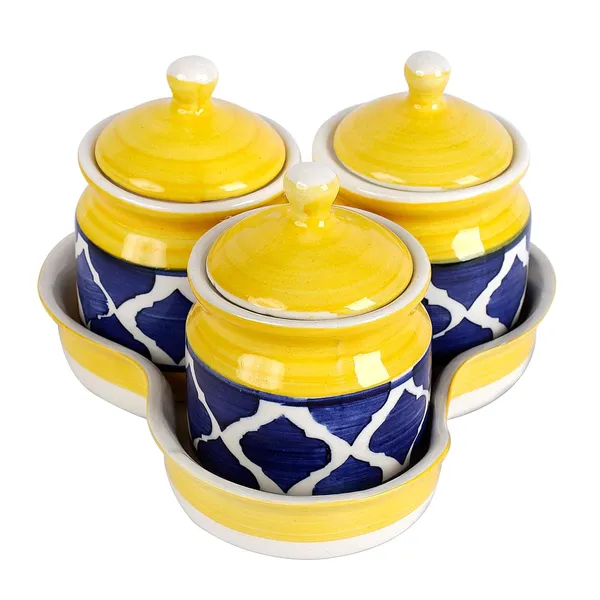 Ceramic_Jars_With_Lid_And_Holding_Tray_|_Multipurpose_Barni_For_Chutney,_Pickle,_Spice,_Jam,_Tea,_Sugar,_Coffe_&_Ketchup_|_Storage_Container_|_Dining_Table_Container_Set_(Pack_Of_3)
