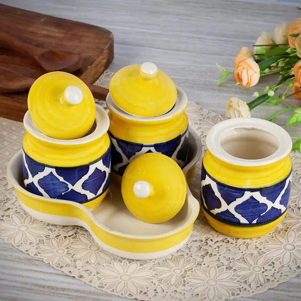 Ceramic_Jars_With_Lid_And_Holding_Tray_|_Multipurpose_Barni_For_Chutney,_Pickle,_Spice,_Jam,_Tea,_Sugar,_Coffe_&_Ketchup_|_Storage_Container_|_Dining_Table_Container_Set_(Pack_Of_3)