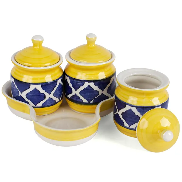Ceramic_Jars_With_Lid_And_Holding_Tray_|_Multipurpose_Barni_For_Chutney,_Pickle,_Spice,_Jam,_Tea,_Sugar,_Coffe_&_Ketchup_|_Storage_Container_|_Dining_Table_Container_Set_(Pack_Of_3)