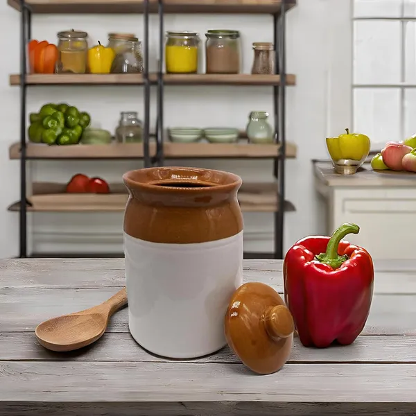 Ceramic_Pickle_Jars_With_Lid|Barni|Containers|Storage_Jar_For_Spice_Pickle_Chatni_Achar|Hand_Painted_Ceramic_Barni|Achar_Ki_Barni|Dining_Table_Container_(1000_Ml),Multicolor