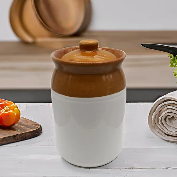 Ceramic_Pickle_Jars_With_Lid|Barni|Containers|Storage_Jar_For_Spice_Pickle_Chatni_Achar|Hand_Painted_Ceramic_Barni|Achar_Ki_Barni|Dining_Table_Container_(1000_Ml),Multicolor