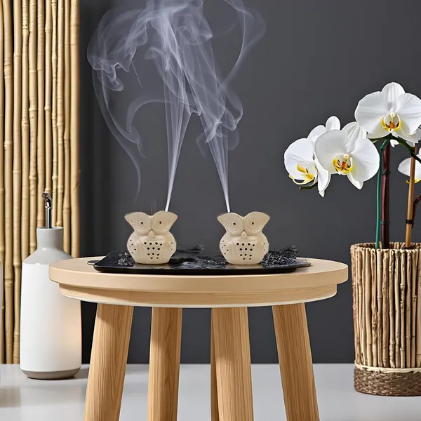 Electric_Aroma_Diffuser/Burner_&_Ancient_Baby_Owl_Shape_Electric_Ceramic_Aroma_Oil_Diffuser_Set_|_Electric_Diffuser_Burner_With_Oil_For_Room/Office/Home_Decor_Pack_Of_2_(Brown)