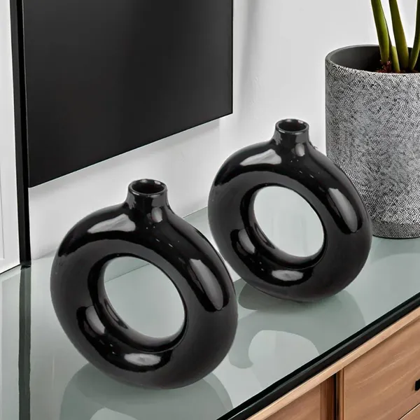 Kreative_Homes_Ceramic_Donut_Shape_Vases_With_Unique_Quality_For_Home_Decor,_Center_Table,_Flowers_Pot,_Bedroom_Side_Corners_|_Planter_|_Flower_Pot_|_Ring_Shape_Planter_(Pack_Of_2)
