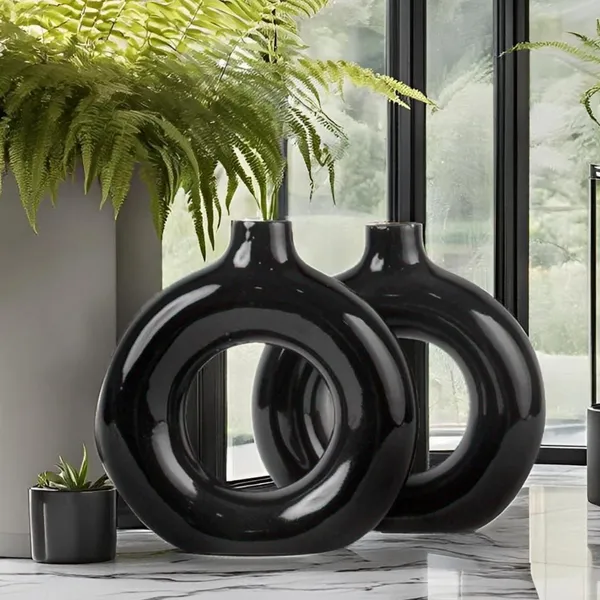 Kreative_Homes_Ceramic_Donut_Shape_Vases_With_Unique_Quality_For_Home_Decor,_Center_Table,_Flowers_Pot,_Bedroom_Side_Corners_|_Planter_|_Flower_Pot_|_Ring_Shape_Planter_(Pack_Of_2)