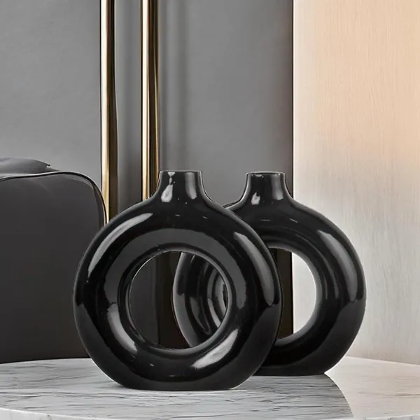 Kreative_Homes_Ceramic_Donut_Shape_Vases_With_Unique_Quality_For_Home_Decor,_Center_Table,_Flowers_Pot,_Bedroom_Side_Corners_|_Planter_|_Flower_Pot_|_Ring_Shape_Planter_(Pack_Of_2)