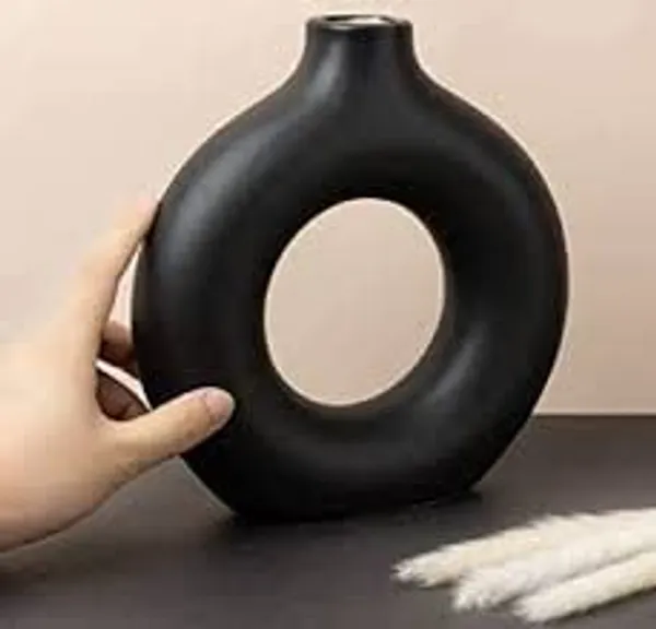 Ceramic_Decorative_Vases_For_Home_Decor,_Center_Table,_Flowers_Pot,_Bedroom_Side_Corners,_Living_Room_Decoration_And_Party_Centerpieces_|_Planter_|_Flower_Pot_|_Ring_Shape_Planter_(Black)