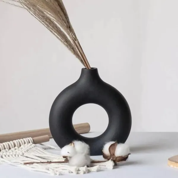 Ceramic_Decorative_Vases_For_Home_Decor,_Center_Table,_Flowers_Pot,_Bedroom_Side_Corners,_Living_Room_Decoration_And_Party_Centerpieces_|_Planter_|_Flower_Pot_|_Ring_Shape_Planter_(Black)
