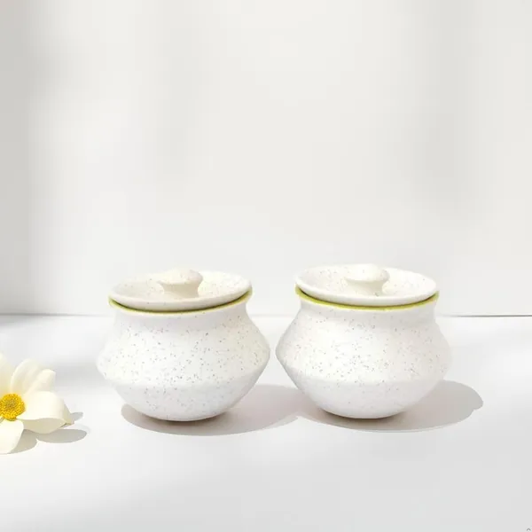 White_Matte_Ceramic_Serving_Pot_|_Dahi_Handi_|_Biryani_Handi_With_Lid_|_Elegant_Dining_Table_&_Kitchen_Pot_(Set_Of_2,_Random_Multi-Color_Interior)