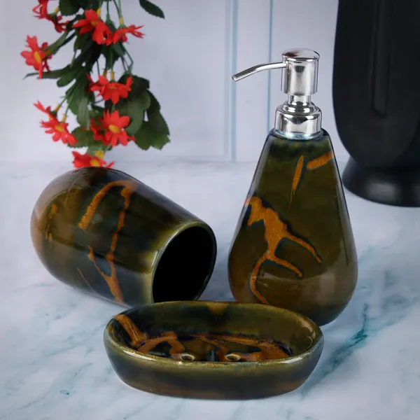 Ceramic_Bathroom_Accessories_Set_And_Organization_|_Creative_Design_Bathroom_Accessories_|_Hand_Soap_Dispenser_|_Soap_Dish_|_Tumblers_(Set_Of_1,_Green)_Bath-Green
