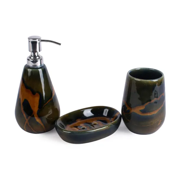 Ceramic_Bathroom_Accessories_Set_And_Organization_|_Creative_Design_Bathroom_Accessories_|_Hand_Soap_Dispenser_|_Soap_Dish_|_Tumblers_(Set_Of_1,_Green)_Bath-Green