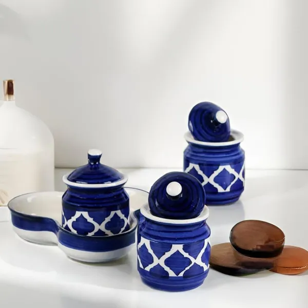 Ceramic_Jars_With_Lid_And_Holding_Tray_|_Multipurpose_Barni_For_Chutney,_Pickle,_Spice,_Jam,_Tea,_Sugar,_Ketchup_|_Storage_Container_|_Dining_Table_Container_Set_(Set_Of_3)