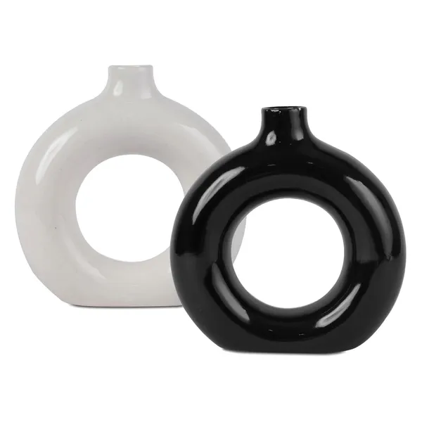 Beautiful_Ceramic_Vases_|_Planter_|_Flower_Pot_|_Ring_Shape_With_Unique_Quality_For_Home_Decor_Center_Table_Bedroom_Side_Corners_Decoration_(Pack_Of_2,_White-Black)