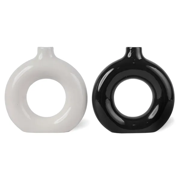 Beautiful_Ceramic_Vases_|_Planter_|_Flower_Pot_|_Ring_Shape_With_Unique_Quality_For_Home_Decor_Center_Table_Bedroom_Side_Corners_Decoration_(Pack_Of_2,_White-Black)