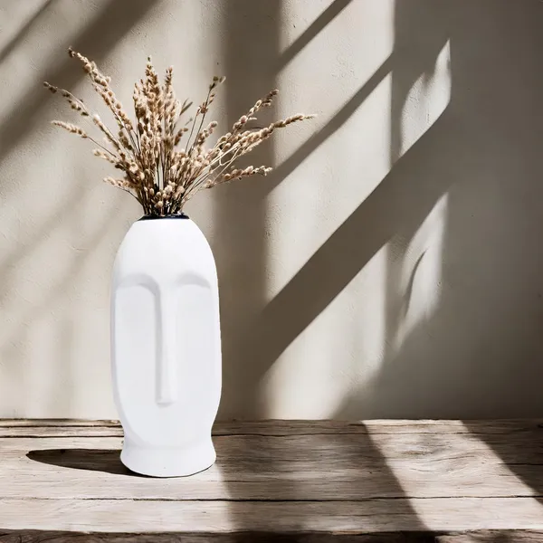 Handicrafts_Bottle_Shape_Ceramic_Vases__White_|_Minimalist_Flower_Pot_&_Planter_For_Home_D�cor_|_Decorative_Vase_For_Center_Table,_Bedroom_&_Side_Corners