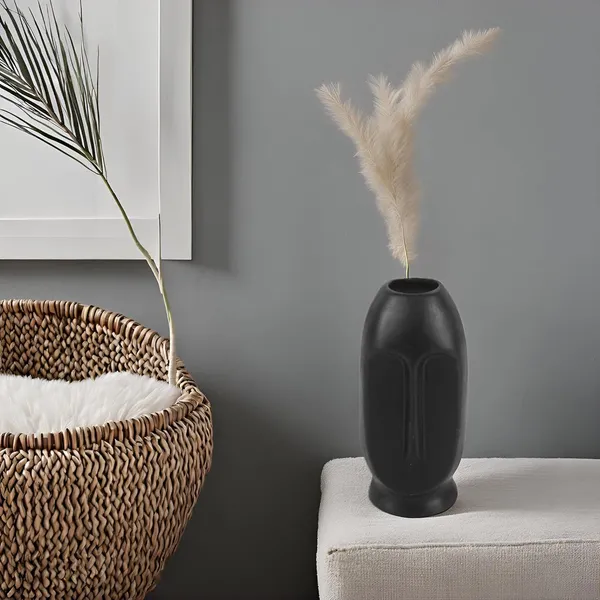 Handicrafts_Black_Bottle_Shape_Ceramic_Vase_|_Flower_Pot_&_Planter_For_Home_D�cor_|_Elegant_Table_&_Shelf_Decoration_For_Bedroom,_Living_Room_&_Corners