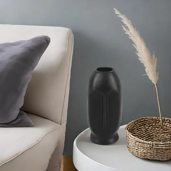 Handicrafts_Black_Bottle_Shape_Ceramic_Vase_|_Flower_Pot_&_Planter_For_Home_D�cor_|_Elegant_Table_&_Shelf_Decoration_For_Bedroom,_Living_Room_&_Corners