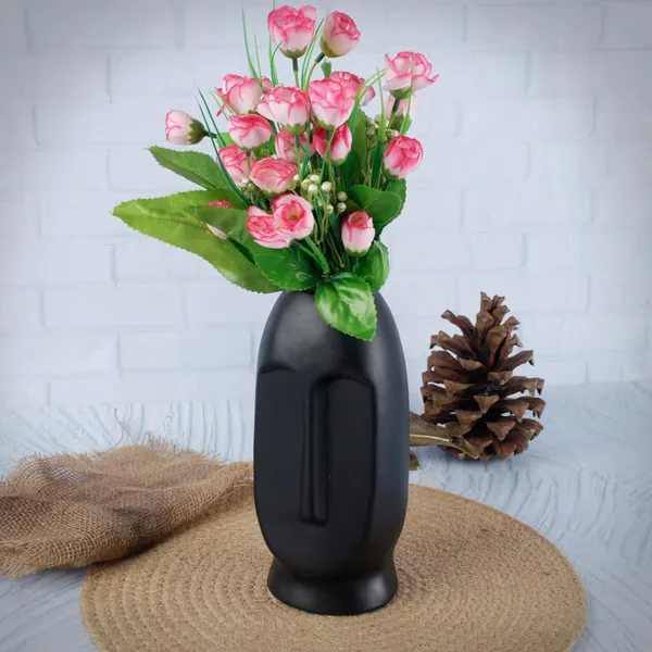 Handicrafts_Black_Bottle_Shape_Ceramic_Vase_|_Flower_Pot_&_Planter_For_Home_D�cor_|_Elegant_Table_&_Shelf_Decoration_For_Bedroom,_Living_Room_&_Corners