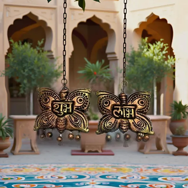 Handicrafts_Terracotta_Shubh_Labh_Hanging_Board_|_Butterfly_Shape_Clay_Shubh_Labh_Wall_Hanging_Plate_For_Diwali_Etc_Door_Decor_(Pack_Of_2)_Tcota-Sl-Bfly