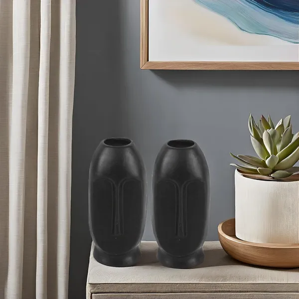 Handicrafts_Face_Shape_Bottle_Ceramic_Vases__Black_(Pack_Of_2)_|_Modern_Planters_&_Flower_Pots_For_Home_D�cor,_Center_Table,_Bedroom_&_Side_Corners
