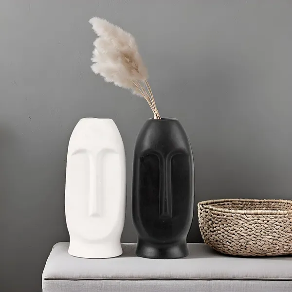 Bottle_Shape_Ceramic_Vases_|_Planter_|_Flower_Pot_|_Face_Shape_With_Unique_Quality_For_Home_Decor_Center_Table_Bedroom_Side_Corners_Decoration_(Pack_Of_2),_Multicolor