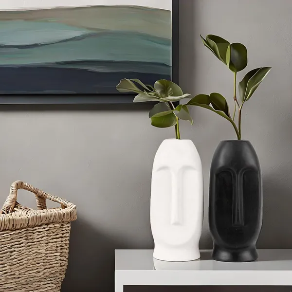 Bottle_Shape_Ceramic_Vases_|_Planter_|_Flower_Pot_|_Face_Shape_With_Unique_Quality_For_Home_Decor_Center_Table_Bedroom_Side_Corners_Decoration_(Pack_Of_2),_Multicolor