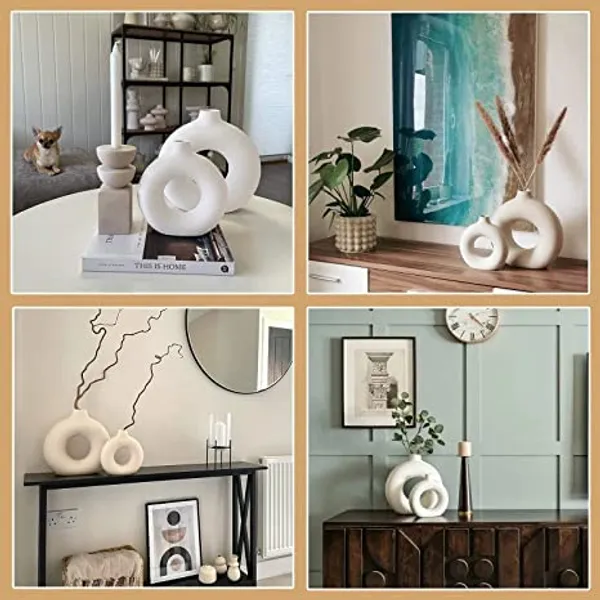 Donut_Shape_Ceramic_Flower_Vases_For_Home_Decoration_Living_Room_Corner_|_Minimalist_Design_Home_Decor_Item_Suitable_For_Artificial_Flowers._(White)