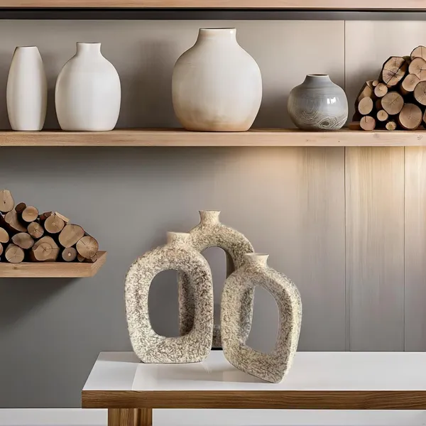 Handicrafts_Ceramic_Oval_Vase_With_Hole_In_Middle_And_Narrow_Neck,_Modern_Minimalist_Flower_Vase_With_Hollow_Donut_Circle_For_Living_Room,_Bedroom,_Entryway,_Wedding_(Pack_Of_3,Silver)