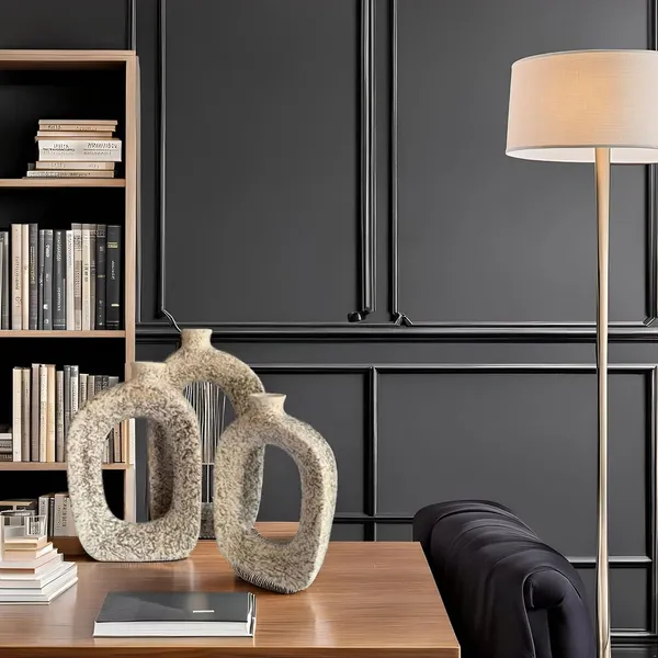 Handicrafts_Ceramic_Oval_Vase_With_Hole_In_Middle_And_Narrow_Neck,_Modern_Minimalist_Flower_Vase_With_Hollow_Donut_Circle_For_Living_Room,_Bedroom,_Entryway,_Wedding_(Pack_Of_3,Silver)