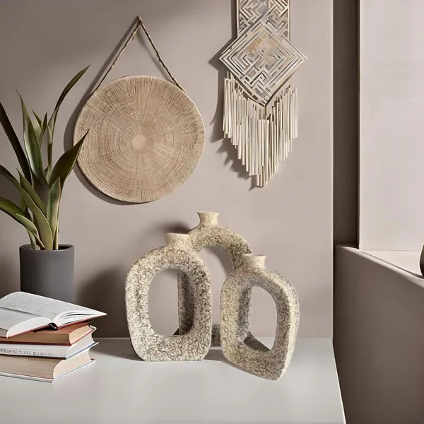 Handicrafts_Ceramic_Oval_Vase_With_Hole_In_Middle_And_Narrow_Neck,_Modern_Minimalist_Flower_Vase_With_Hollow_Donut_Circle_For_Living_Room,_Bedroom,_Entryway,_Wedding_(Pack_Of_3,Silver)