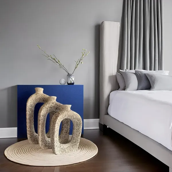 Handicrafts_Ceramic_Oval_Vase_With_Hole_In_Middle_And_Narrow_Neck,_Modern_Minimalist_Flower_Vase_With_Hollow_Donut_Circle_For_Living_Room,_Bedroom,_Entryway,_Wedding_(Pack_Of_3,Silver)