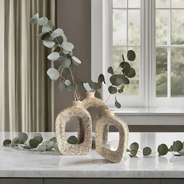 Handicrafts_Ceramic_Oval_Vase_With_Hole_In_Middle_And_Narrow_Neck,_Modern_Minimalist_Flower_Vase_With_Hollow_Donut_Circle_For_Living_Room,_Bedroom,_Entryway,_Wedding_(Pack_Of_3,Silver)