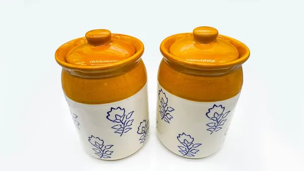 Handicrafts_Ceramic_Jars_Table_Pickle_Jar_Set_With_Lid,_Cookie_Jar_(1000Ml+1000Ml)