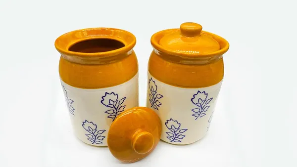 Handicrafts_Ceramic_Jars_Table_Pickle_Jar_Set_With_Lid,_Cookie_Jar_(1000Ml+1000Ml)