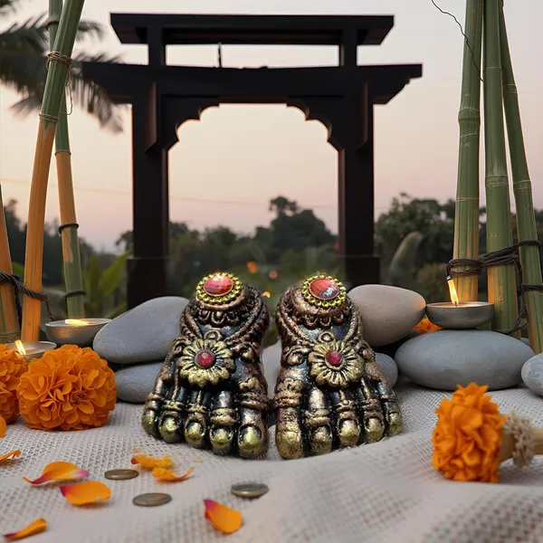 Handicrafts_Medium_Size_Red_Lucky_Pair_Of_Maa_Laxmi_Charan_For_Diwali_(Charan_Paduka)_Lucky_Ideal_For_Your_Home_Temple_Use_Product_And_Home_Decoration_Set_Of-2_Tcota-Lx-Flat