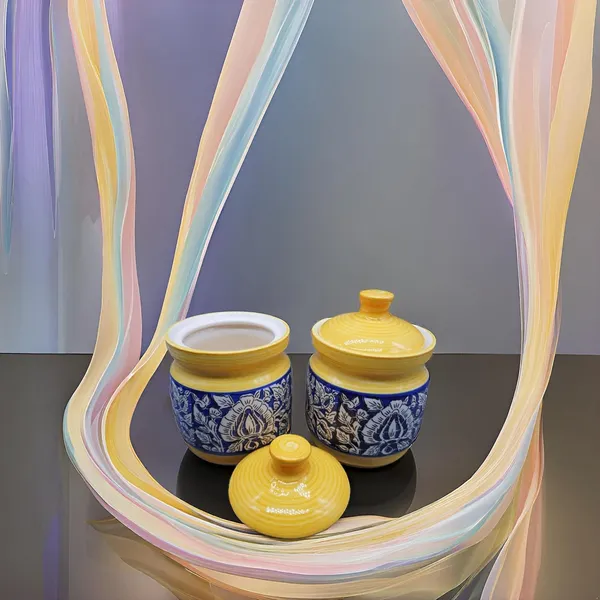 Handicrafts_Ceramic_Pickle_Jar_-_200_Ml_(Pack_Of_2,_Yellow)