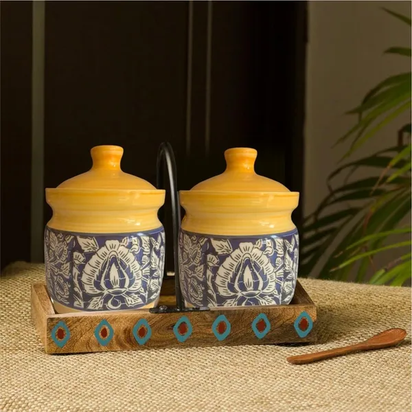 Handicrafts_Ceramic_Pickle_Jar_-_200_Ml_(Pack_Of_2,_Yellow)