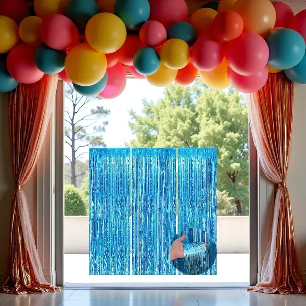Golden_Fringe_Foil_Curtain_(Pack_Of_4)_For_Birthday/Anniversary/Marriage_And_Bachelorette_Decoration_(Blue)