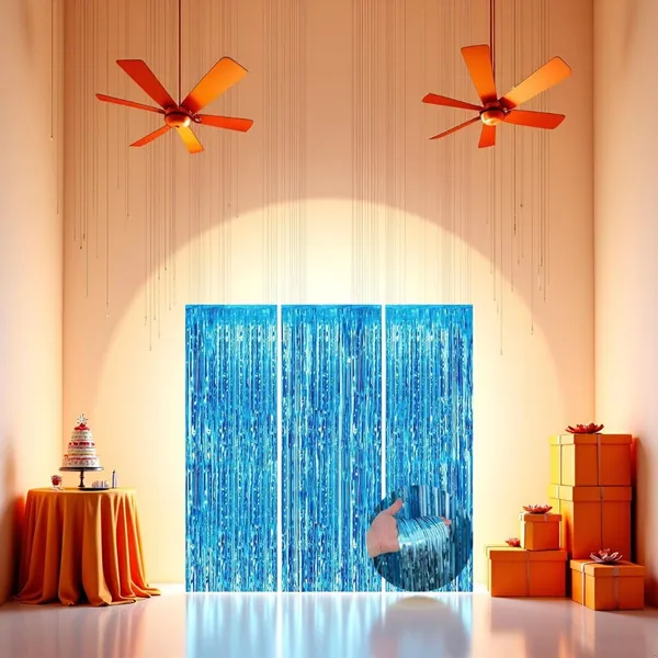 Golden_Fringe_Foil_Curtain_(Pack_Of_4)_For_Birthday/Anniversary/Marriage_And_Bachelorette_Decoration_(Blue)