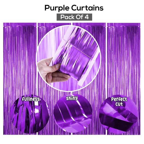 Golden_Fringe_Foil_Curtain_(Pack_Of_4)_For_Birthday/Anniversary/Marriage_And_Bachelorette_Decoration_(Purple)