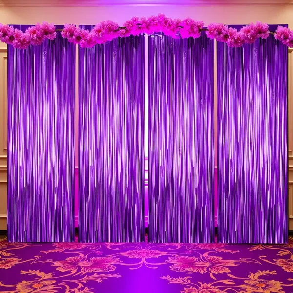 Golden_Fringe_Foil_Curtain_(Pack_Of_4)_For_Birthday/Anniversary/Marriage_And_Bachelorette_Decoration_(Purple)