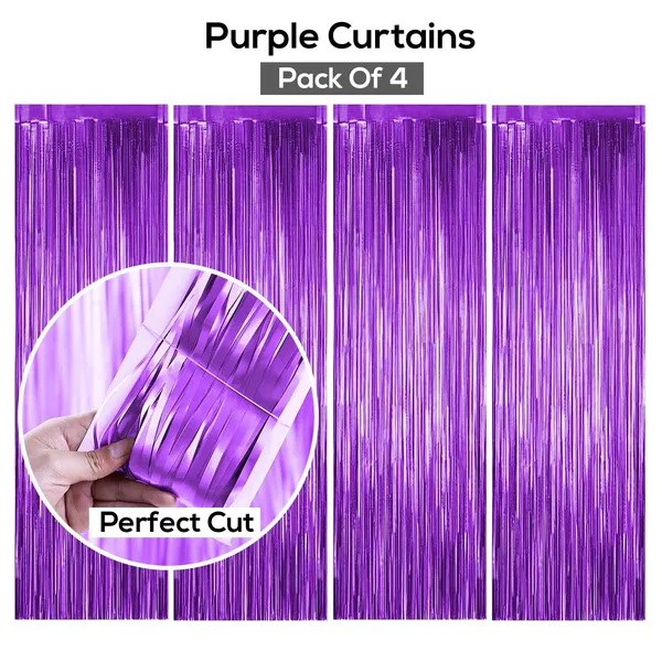Golden_Fringe_Foil_Curtain_(Pack_Of_4)_For_Birthday/Anniversary/Marriage_And_Bachelorette_Decoration_(Purple)