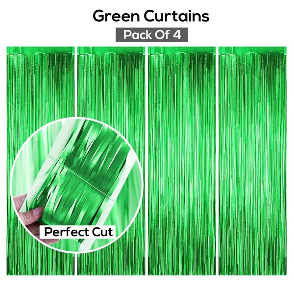 Golden_Fringe_Foil_Curtain_(Pack_Of_4)_For_Birthday/Anniversary/Marriage_And_Bachelorette_Decoration_(Green)