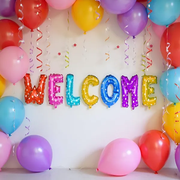 16"_Golden_Letter_Welcome_Foil_Balloon_Welcome_Baby/Inauguration_Party_Decoration_Welcome_Back_Home_Item_Helium_Balloon_-_Pack_Of_7_Balloons