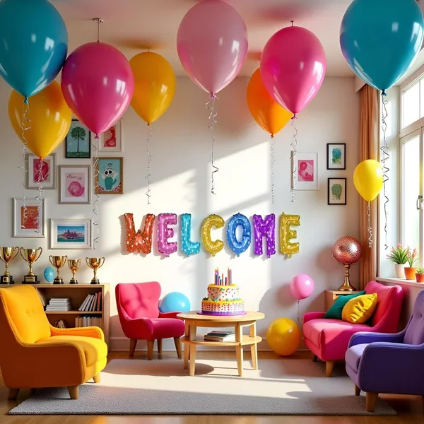 16"_Golden_Letter_Welcome_Foil_Balloon_Welcome_Baby/Inauguration_Party_Decoration_Welcome_Back_Home_Item_Helium_Balloon_-_Pack_Of_7_Balloons