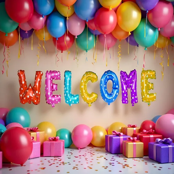 16"_Golden_Letter_Welcome_Foil_Balloon_Welcome_Baby/Inauguration_Party_Decoration_Welcome_Back_Home_Item_Helium_Balloon_-_Pack_Of_7_Balloons